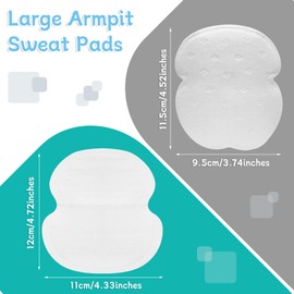 60 Pcs Large Underarm Sweat Pads, Armpit Sweat Pads for Women and Men Disposable Sweat Pads for Under Arms Ultra-Absorbent Unflavored Non Sweat Armpit Protection(1 Pcs/Pack)