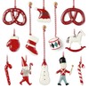 Aizulhomey Christmas Ornaments 12 Pcs Set Metal Double Sided Hand