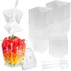 50PCS Dessert Cups Disposable Plastic Cups with Spoons and Lids