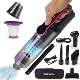 HyperVac 2-in-1 Corded & Cordless Car Vacuum + Blower | 18500Pa Suction, Flexible Hose, Pet Brush & More | XL Battery, USB-C Fast Charge | Handheld for Home, Office, Auto Detailing, Pets (2025 Model)