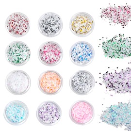 12 Colours Festival Face Glitter Sequins, Cosmetic Glitter Flakes, Make-Up Sequins Glitter Powder, Nails Hair Body Lips Glitter Accessories, Face Body Cosmetic Glitter, Make Up Sequins (B)