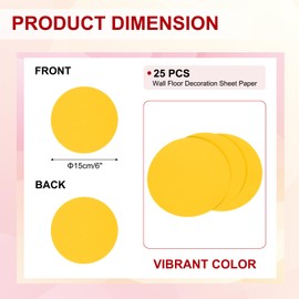 sourcing map 25 Pcs Gold Round Cutouts Paper 6 Inch Circle Shaped Cutouts for Bulletin Board Decoration, DIY Crafts Cardstock, Classroom Decor, Wall Decor