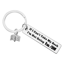 Ximalun Book Lover Gifts Keyring Bookworm Gifts If I Can't Take My Book I'm Not Going Keyring Reading Lovers Gifts Book Club Gifts Librarian Gifts Bookish Gifts for Women Men Reader Writers