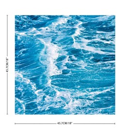 Ocean Waves Beach Theme Classroom Home Wall Decor Wall Sticker Sea Shoreline Seascape Pictures Peel and Stick Wall Decal for Backdrop Office Kitchen Trucks Vinyl