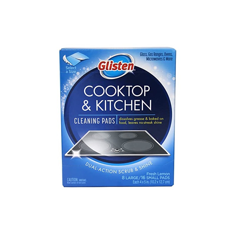 Glisten GC0608T Cooktop & Kitchen Cleaning, 8 Large/16 Small Pads,