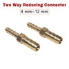 1Pcs 10mm-12mm Two Way Reducing Connector Brass Barb Hose Connector