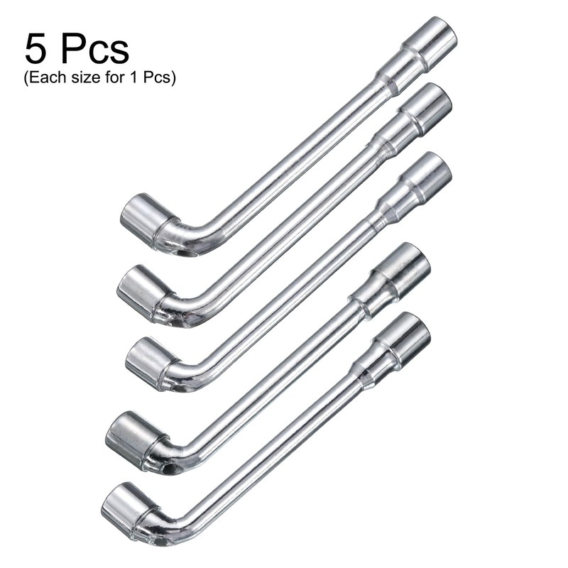 HARFINGTON 5pcs L Shaped Angled Hex Socket Wrench 6/7/8/9/10mm 45#