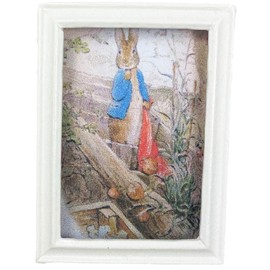 Melody Jane Dolls Houses Doll House Peter Rabbit Red Blanket Beatrix Potter Nursery Picture Frame Sml