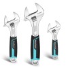 DURATECH 3-piece Adjustable Wrench Set 6-Inch& 8-Inch& 10-Inch Wrenches for