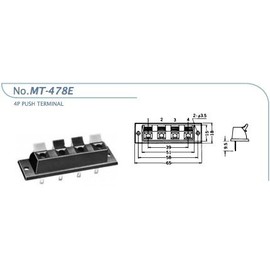 Marushin Wireless Speaker Terminal, Push Type, Speaker Terminal Block, 4 Pin