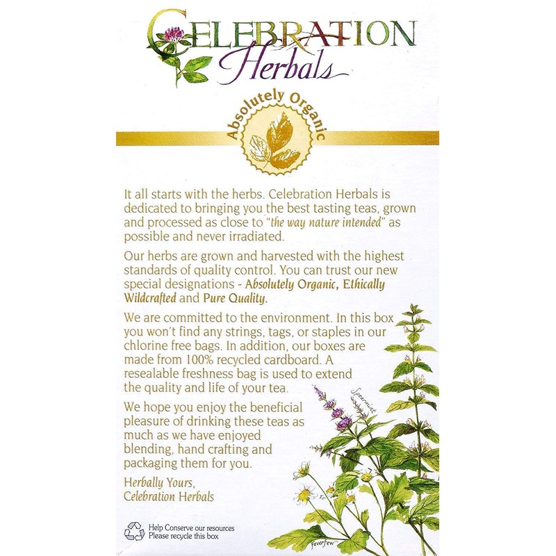 Celebration Herbals Organic Chaste Tree Berries Tea, 24 Bags