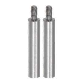 HARFINGTON 2pcs Dial Digital Indicator Extension Stem Rod 30mm Length 4.5mm Diameter M2.5 Thread High Speed Steel for Height Depth Gauge, Silver Tone