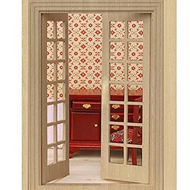 iplusmile Accessories Mini Craft Doors Doll House Door Miniature House Doors 1/12 Mini Miniature Exterior Door 28 Panels Miniature Door for Mini House e Wooden Bamboo Doors and Windows Micro Scene