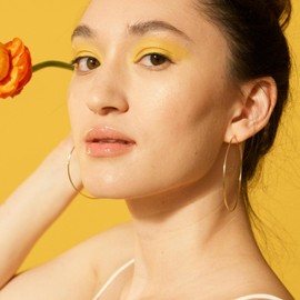 LYYHMAY Solid 14k Gold Hoop Earrings for Women,2mm Tube Gold Hoop Earrings 14k Real Gold | Flex Continuous| 20mm-60mm (0.8-2.8 Inch) Diameter Gold (60mm)