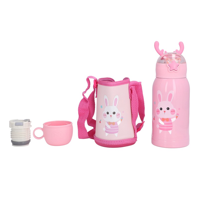 500ml Kids Stainless Steel Straw Thermal Insulation Cup Temperature Display