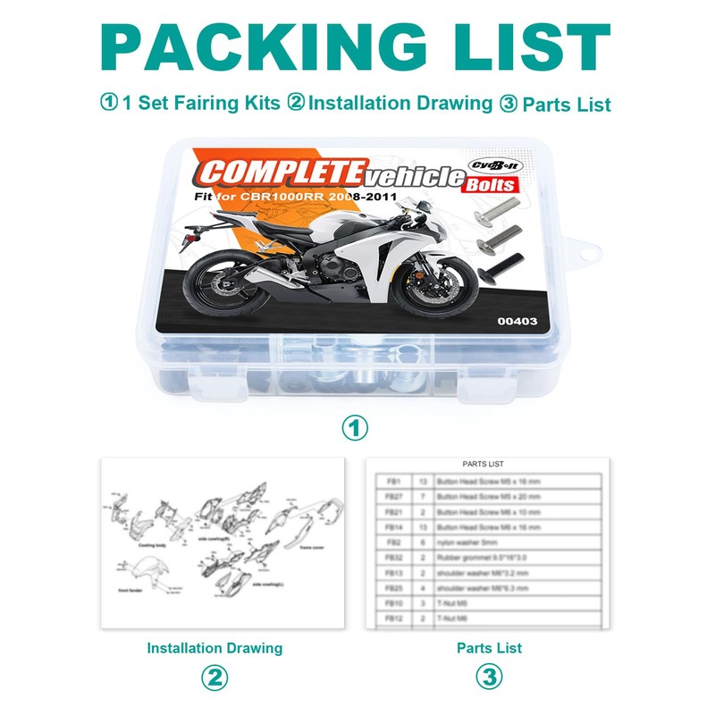 CYCBOLT Full Sets Fairing Bolts Kit Fit for CBR1000RR CBR