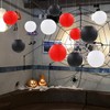 12pcs Black Red White Paper Lanterns,Round Hanging Paper Lampshade,Birthday,Baby Shower,Wedding,Party,Ceiling