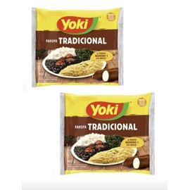 Farofa Temperada Tradicional Brasileira Yoki 400g | Pack 2x400g | Brazilian Seasoned Cassava + Silicone Bracelets Souvenir | Brazil in Texas Bundle