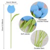 Lovmeety 7 Pcs Tulips Crochet Flowers, Blue Artificial Tulips Knitted