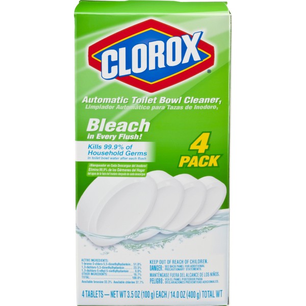 Clorox Ultra Clean Toilet Tablets Bleach 3.5 Ounces Each, 4 Count (package May Vary)