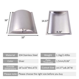 BI-DTOOL Cash Register Tray 16" Length x 10" Width x 1.6" Depth Drop-in Deal Tray 304 Stainless Steel Cash Register Tray for Bank, Hospital, Gas Stations, Cash Register Window, Ticket Window