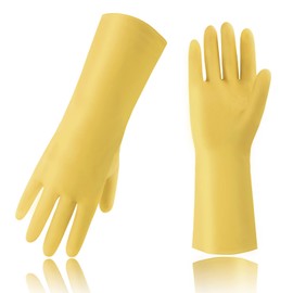 ANDANDA Rubber gloves, protective gloves, chemicals, liquid protection, alkali and oil protection, non-slip, work gloves, size 8, 9, 10