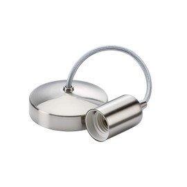 Knightsbridge 6 Inch E27, Contemporary Pendant Set in Brushed Chrome