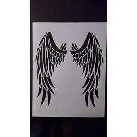Reusable Sturdy Stencil Devil Angel Bird Wings Wing 8.5" x 11" Cut Stencil Sheet (not Paper) Arts and Crafts Material Scrapbooking for Airbrush Painting Drawing