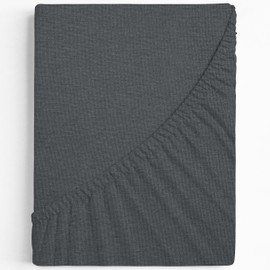 Cozita Basics Fitted Sheet 90 x 200 cm - 100% Cotton Jersey Bed Sheet, Oeko-Tex Certified, Up to 25 cm Mattress Height - Anthracite