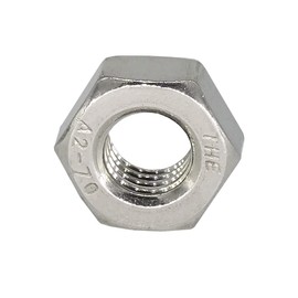 20 x Stainless Steel Hex Nuts M10 x 1, Fine Thread DIN 934, V2A Rust-Free, ISO DIN 13-5, 17 mm Wrench Width