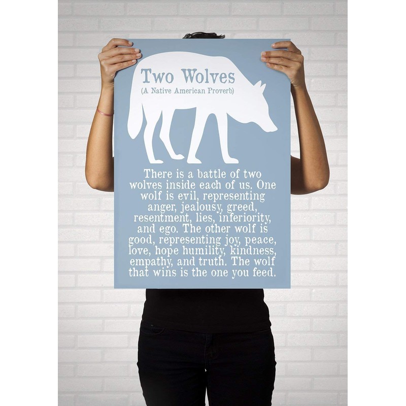 The wolf you feed silhouette poster or print unframed