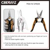 CEERAYZ 185mm Notch Scissors All Purpose Heavy Duty, Garden Shears,
