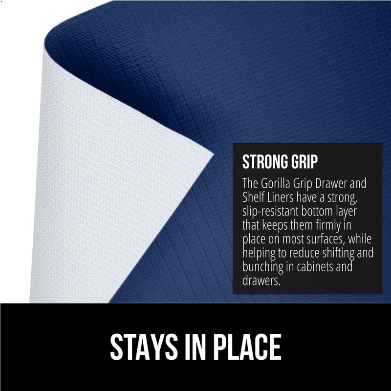 Gorilla Grip DripGuard Drawer and Shelf Liner for Cabinet, Slip