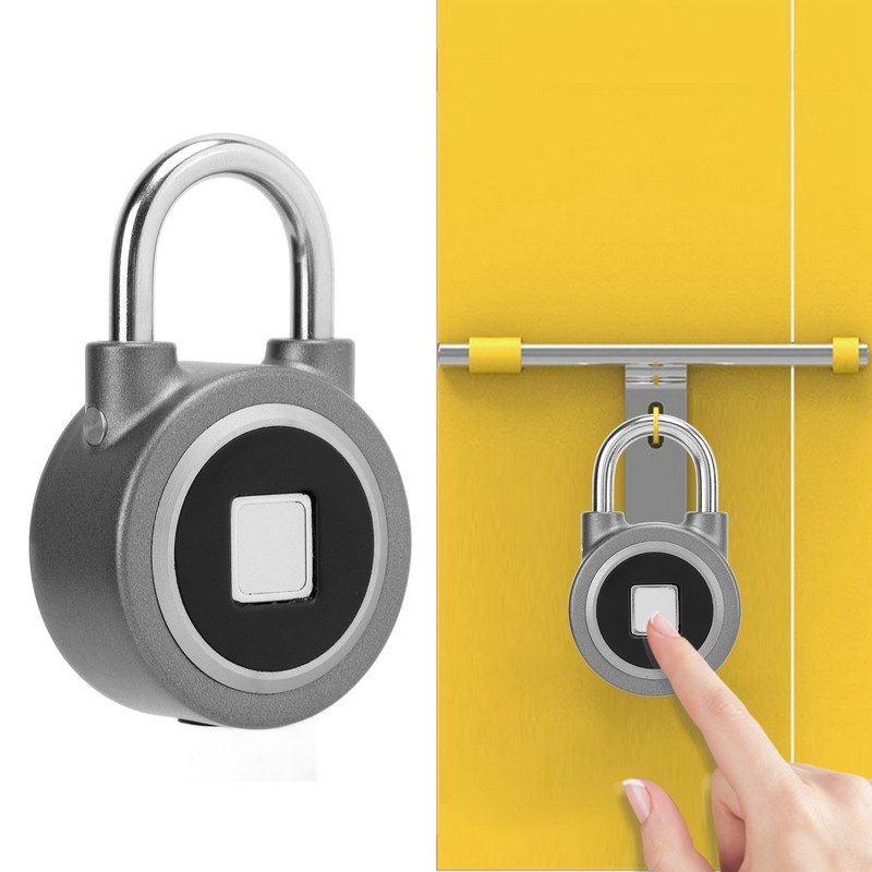 Fingerprint Padlock USB Charging Remote Authorization Unlocking Lock for Gym