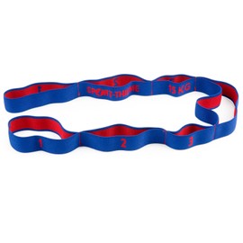 Sport-Thieme Fitness band with handles loop made of fabric, textile band with loops made of latex and polyester threads, length: 120 cm, colour: blue-red, various tensile strengths: 10 kg or 15 kg