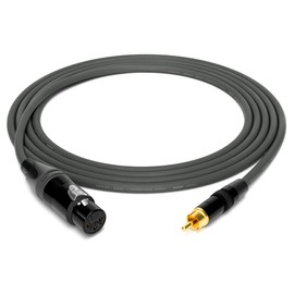 enoaudio Mogami 2534 Quad Professional Studio Cable | Neutrik Gold XLR Female - RCA | HiFi, Grey, 3.0 m