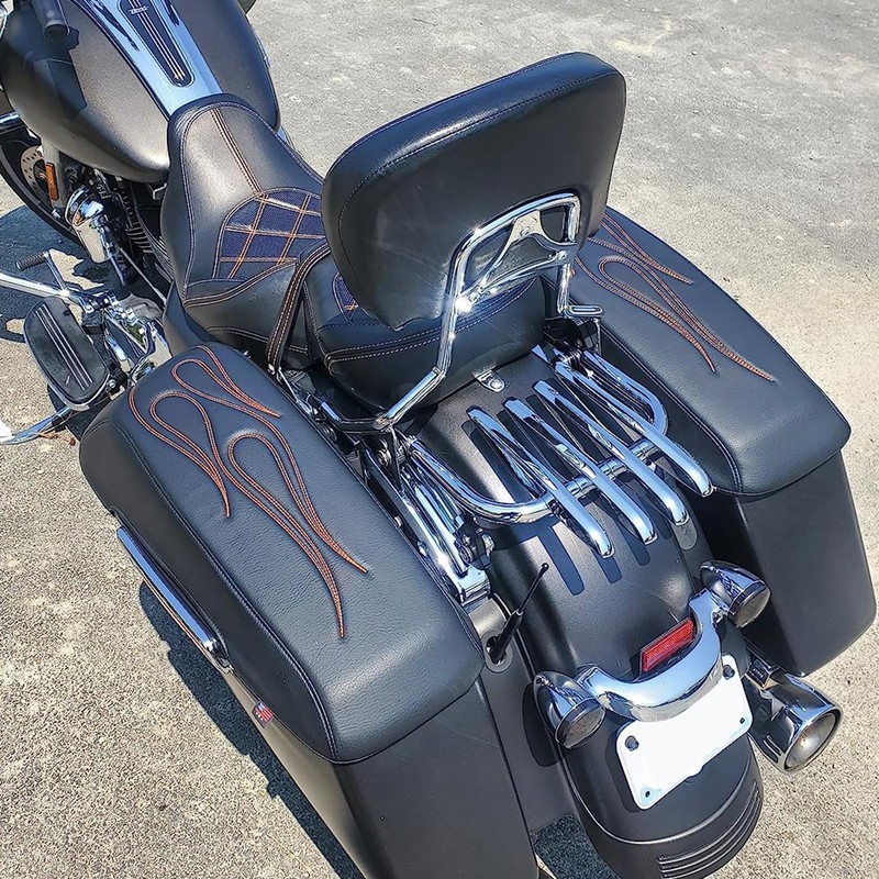 Mofun Chrome Luggage Rack Stealth Style Detachable Compatible with Harley