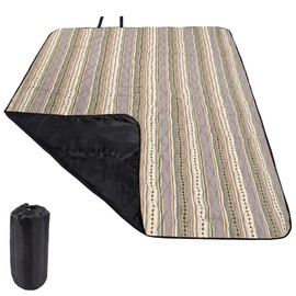 REDCAMP Extra Large Picnic Blanket Waterproof Sandproof, Durable Oxford Foldable Picnic Mat Outdoor Blanket for Lawn Park Beach Travel, Khaki 79"x55"