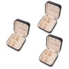 LIFKOME 3pcs Travel Jewelry Organizer Box Pu Leather Storage Case