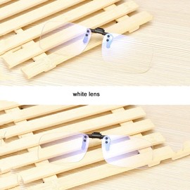 Pack of 2 Clip-On Sunglasses, Polarised Clip-on Flip Up Anti-Blue Light Sunglasses for Outdoor Driving Fishing (White Lens), White Lens