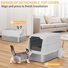 UNZIPE Covered Stainless Steel Litter Box with Lid, XL Extra