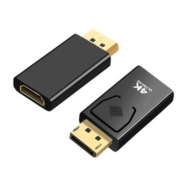 2 Pack 4K DisplayPort to HDMI Adapter, DP to HDMI Converter Male to Female Uni-Directional Adaptor Supports 1080P Compatible with Laptop Desktop TV Projector for Gaming Home Office Multi-Monitor