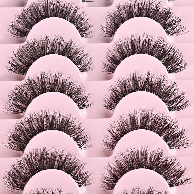 FARRED Cat Eye Lashes Natural Eyelashes Short Wispy Lash Strips