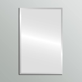 OVALCREST - 16" x 20" Clare Rectangle Frameless Mirror with Beveled Edge, Distortion-Free Glass | Sleek Home Décor, Modern Wall Mirrors for Bathrooms, Bedrooms & Living Spaces – Easy Installation