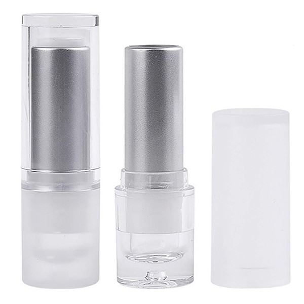 BesYouSel Lip Balm Tubes Empty Plastic Frosted Lipstick Tube Refillable Lip Balm Storage Container for DIY Homemade Lipstick Lip Balm, Round, Pack of 10