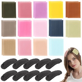 Hair Ma-gic Gripper 40 Pcs Hair Pad Packing, Multiple Colors for Styling Sectioning, Fixed Seamless Paste Patch for Men and Women, Barbers Accessories(30 Color Random,10 Fluffy Pads)