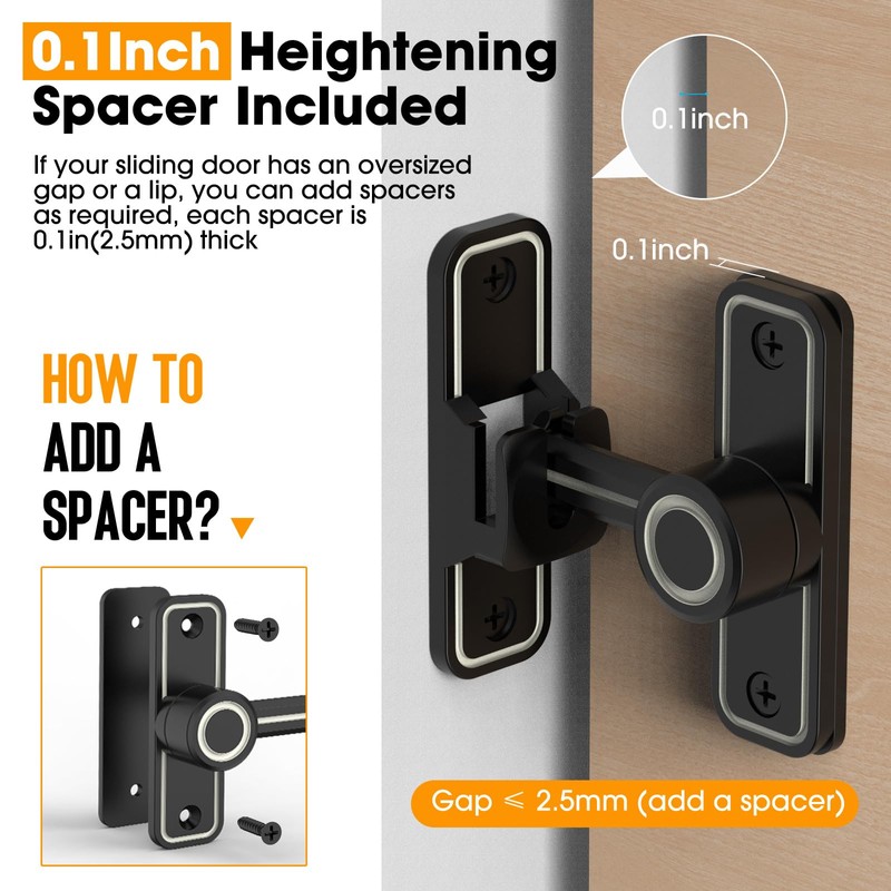 MeBantoo Sliding Barn Door Lock Hardware, 90 Degree Locks for