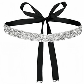 FANBODTA Bridal Rhinestone Belt for Women - Sparkling Crystal Wedding Sash, Adjustable Waist Chain for Bride Bridesmaid Prom Party (200cm) Adjustable 24-44inch