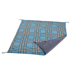 Uquip Scotty Polar Fleece Checquered Picnic Blanket, Scotty M (150 x 120 cm), Petrol / Grey