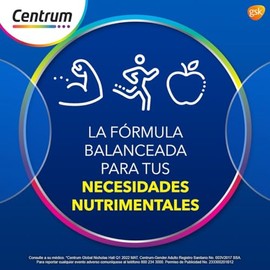 Centrum Multivitaminico Gender Adulto Hombre com Magnesio, Vitamina C, Calcio y Zinc, 60 Tabletas